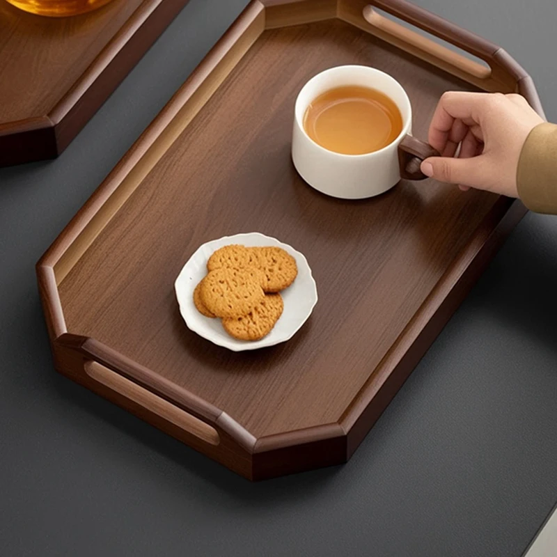 

Chinese Retro Bamboo and Wood Storage Tray Light Luxury Bamboo Dry Brewed Tea Living Room Fruit Plate Commercial Wood Large-A50M