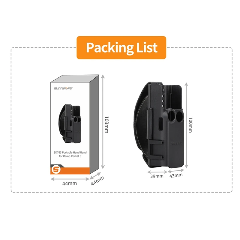 SUNNYLIFE Per Osmo Pocket 3 Maniglia portatile con espansione scarpa fredda Estensione lunetta protettiva Accessorio maniglia multifunzione