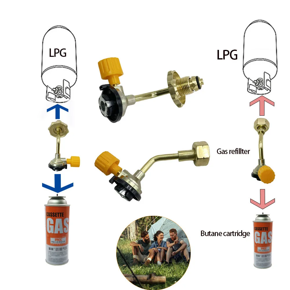 1Pc Gas Tank Charging Valve Refill Direct Connector Adapter Butane Cylinder Gas Refill Adapter For Outdoor Picnic Gas Filling