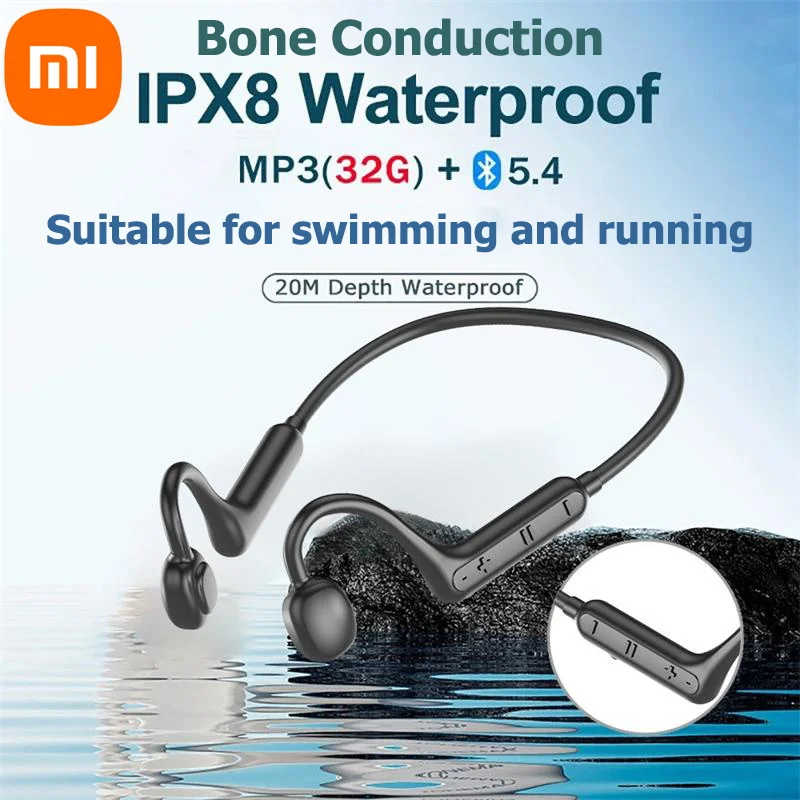 Xiaomi Bone Conduction Bluetooth Headset Waterproof Neck Wearing Wireless Headset High Power Stereo Sound Boot 168 Hours Headset