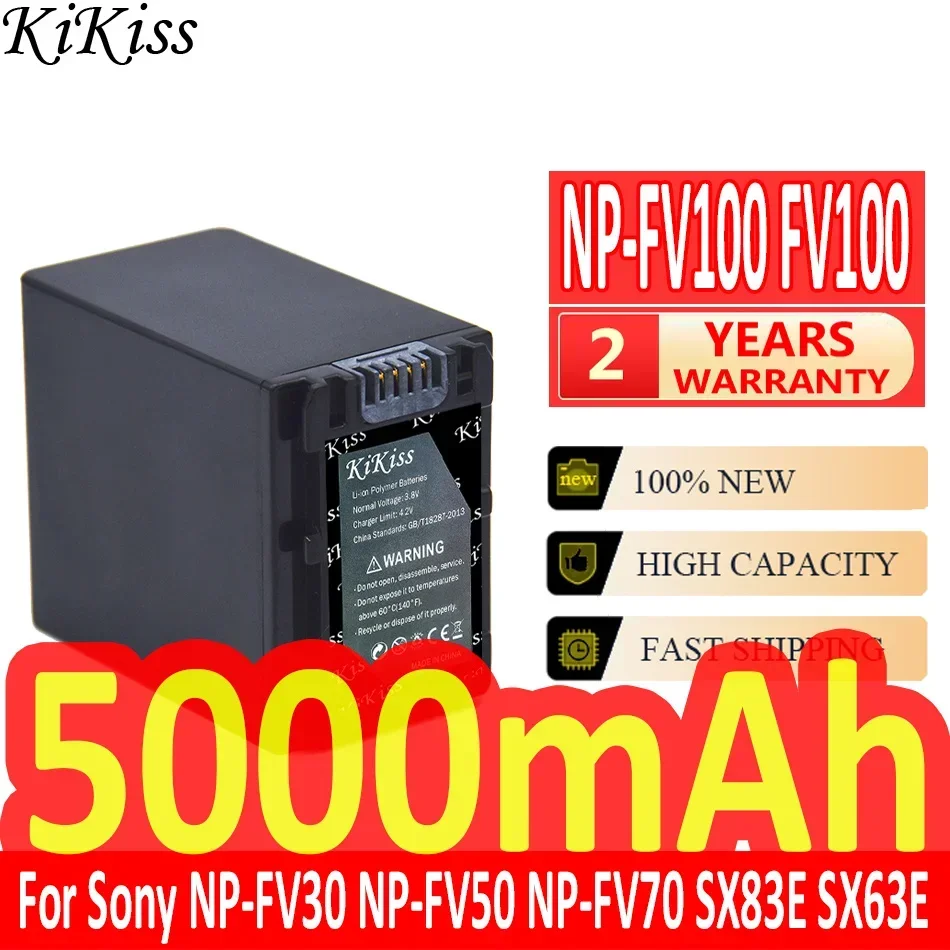 Аккумулятор KiKiss 5000 мАч NP-FV100 FV100 для Sony NP-FV30 NP-FV50 NP-FV70 SX83E SX63E