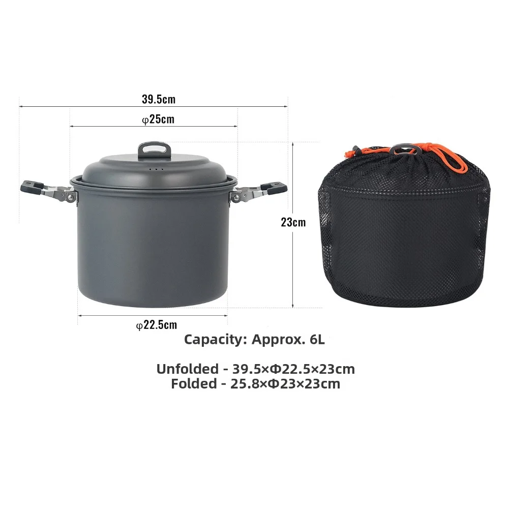 For Camping For BBQ 6L Dual-Purpose Pot Multi-function Barbecue Pot Bbq Accessory Collapsible Cookware Easy To Clean