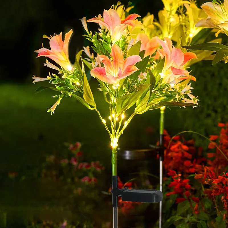 

Garden Lights Landscape Lamp Lily Flower Solar Led Lights Home Waterproof Outdoor for Yard Lawn Backyard Holiday Decor 304