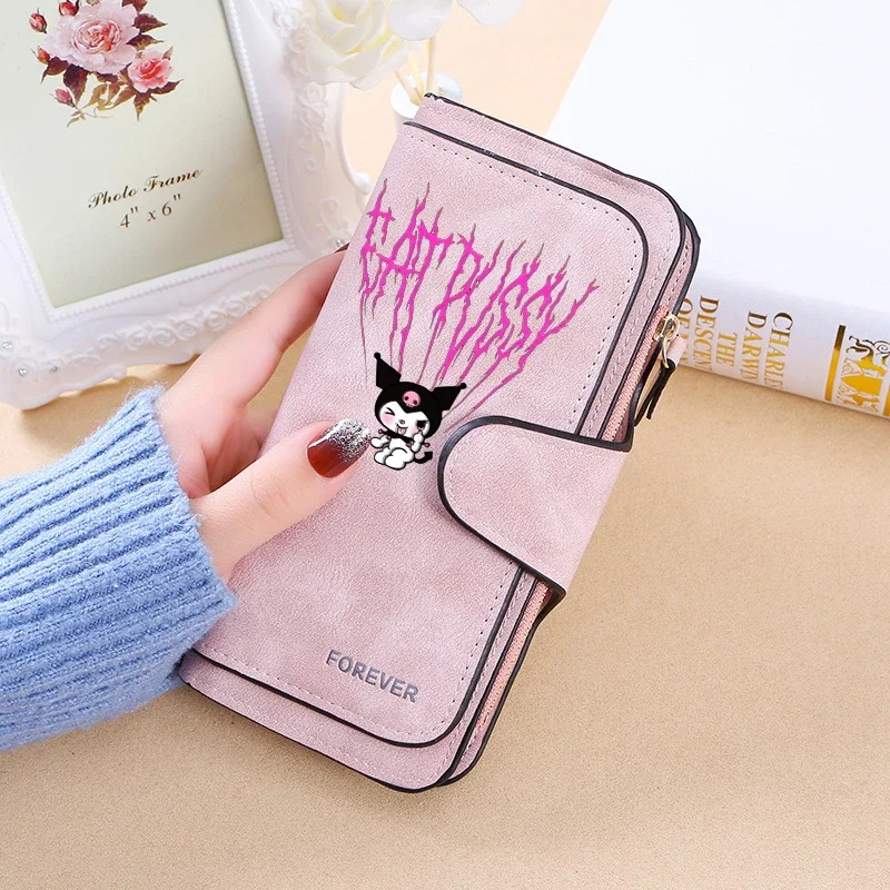 Hello Kitty Kuromi Women Wallets Fashion Long Top Quality Multi-Cards Holder Classic Female Purse Foldable Zipper Wallet