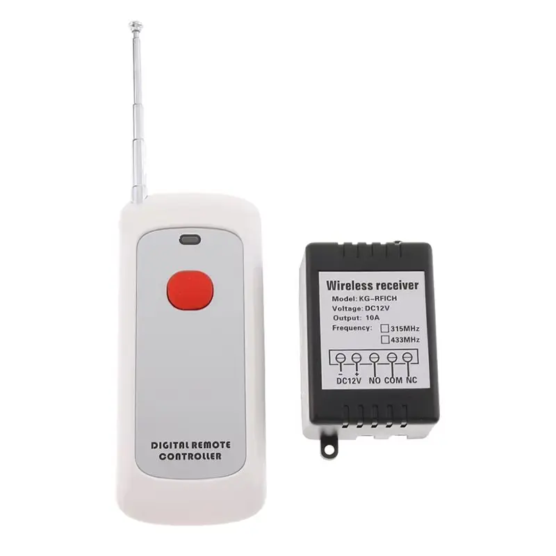 

A13E-DC 12V 10A Relay Receiver 433Mhz Wireless RF Switch Long Range Single Channel Wireless Remote Control Switch