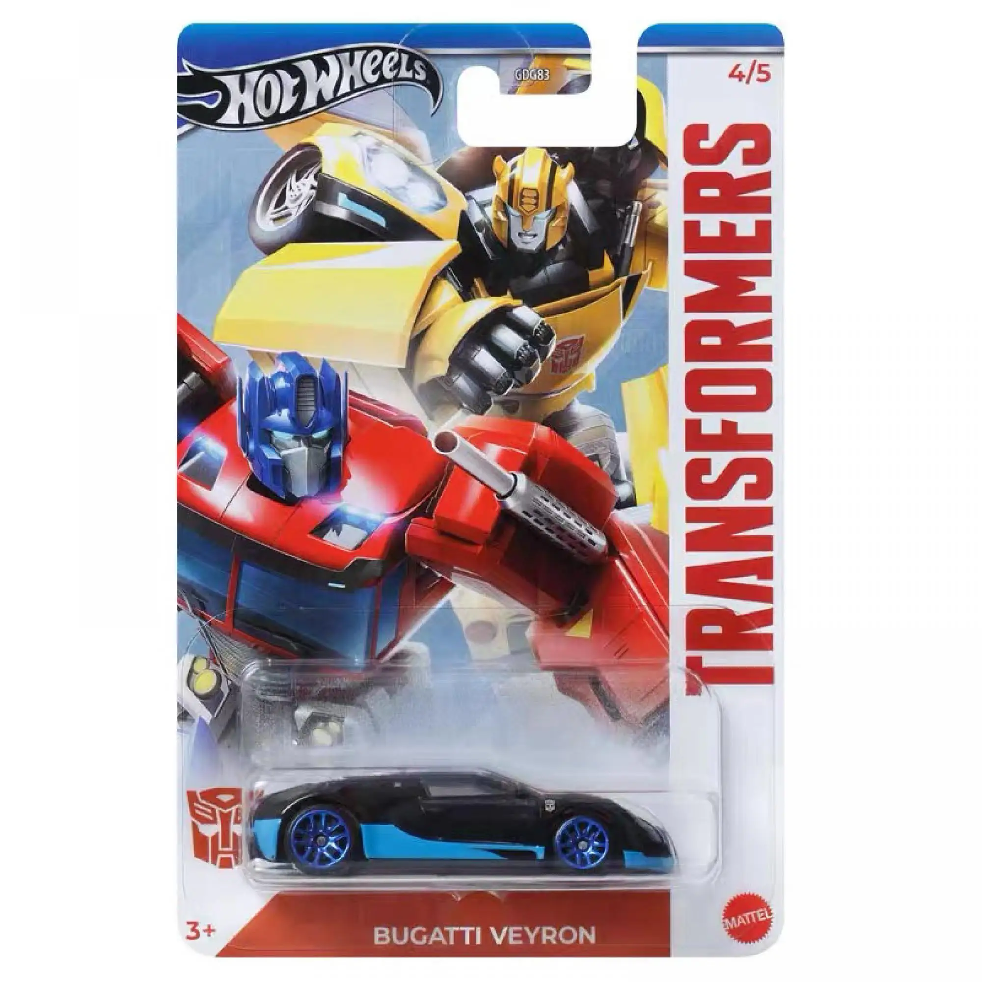 2024 1/64 Hot Wheels Car Themed Entertainment Transformers - Mix 3 Bumblebee Bugatti Veyron Alloy Collection Model Toys Gift