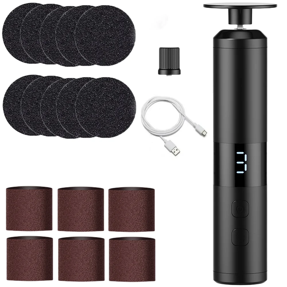 Electric Pedicure Scraper Rechargeable 3-Speed Adjustable Motor Electric Foot Callus With Replaceable Sanding Discs Parts Kit