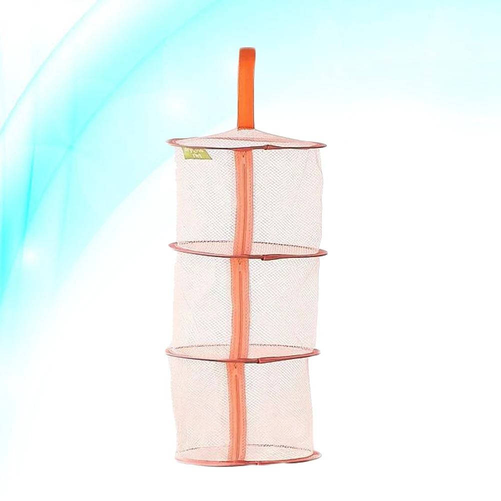 

Foldable Laundry Rack Windproof Underwear Drying Basket 3 Layer Hanging Garment