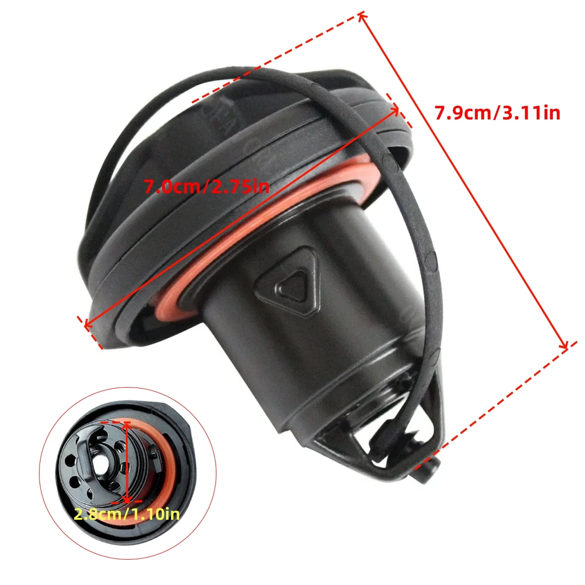 Car Gas Petrol Tank Cover Inside Fuel Tank Cap Replacement 46820586 for Fiat 500 Grande Punto Bravo Doblo Alfa Romeo 68094735AA