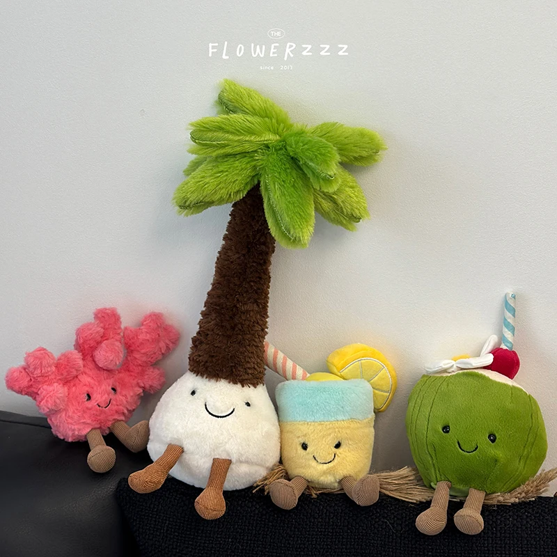 

JELLYCAT лимонад кокосовые плюшевые игрушки очень мягкая пальма красный коралл плюшевая игрушка мультяшная кукла домашний декор рождественские подарки для девочек