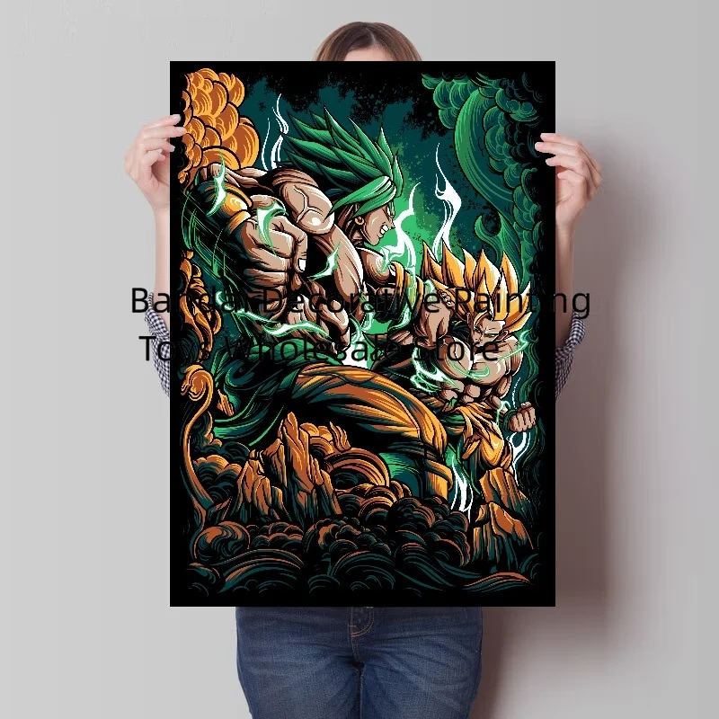 Klassieke Anime Figuur Goku Vegeta Hd Canvas Schilderij Dragon Ball Poster Prints Muurschildering Foto 'S Muurkunst Woonkamer Interieur