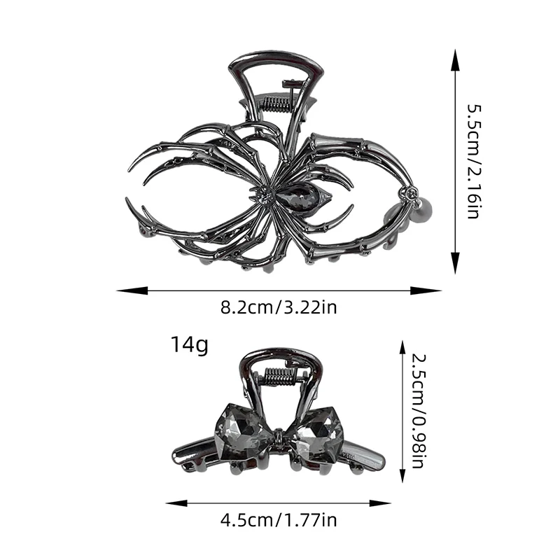 Punk zabawna osobowość pająk spinka do włosów dla kobiet dziewczynki kreatywny wysokiej jakości klips w kształcie rekina impreza z okazji Halloween
