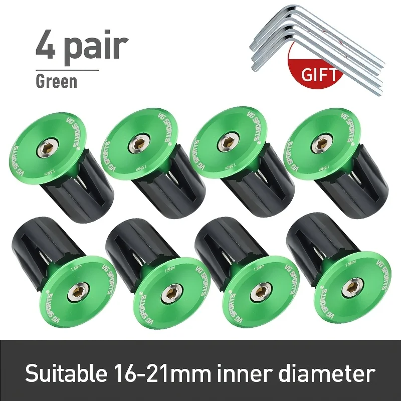 VG Sports 1 Paar Fahrradgriff Lenkerendkappe Aluminiumlegierung MTB Lenkergriffe Stecker Kappen für Fahrradlenkerzubehör