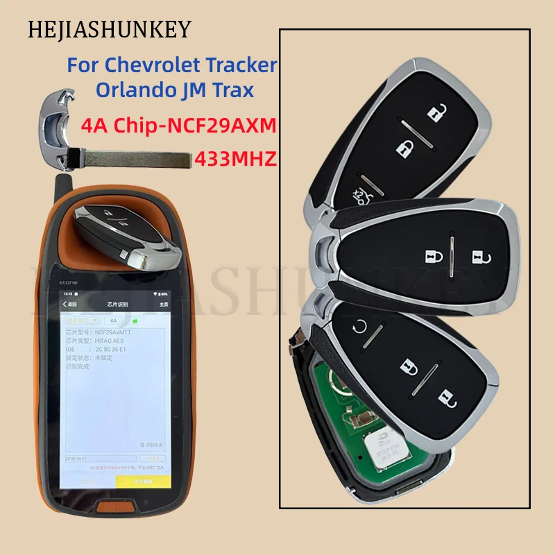 

2ALBS-1SG65 433.92MHz FSK NCF29A 4A Chip 2/3 Buttons Smart Keyless Remote Key Fob For Chevrolet Tracker Trax Onix Spark Orlando