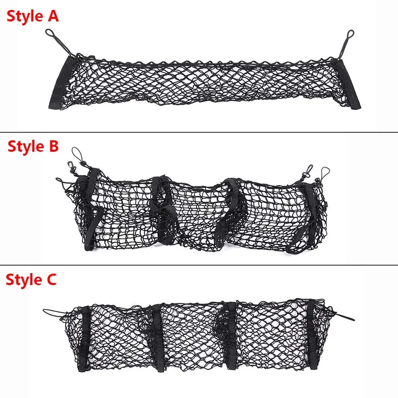 Car Rear Trunk Organizer Storage Bag Cargo Luggage Nylon Elastic Net Holder For Chevrolet Corvette C7 2014-2019 Auto Accessories