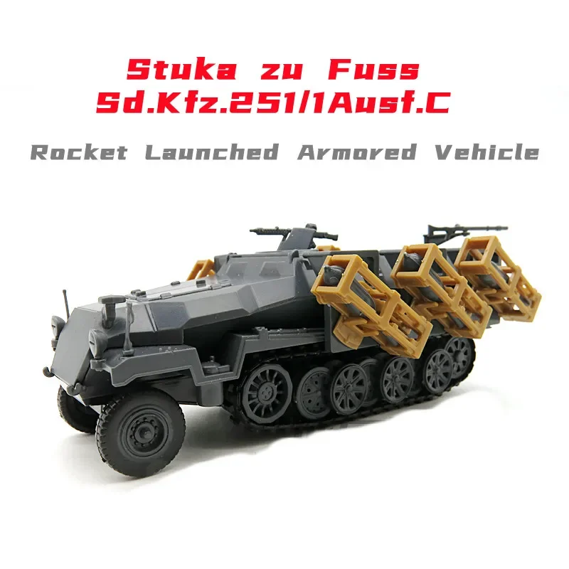 1/72 WWII Stuka zu Fuss Rocket Launched Armored Vehicle Plastic Assemble Model Kits Boy Toy Gift