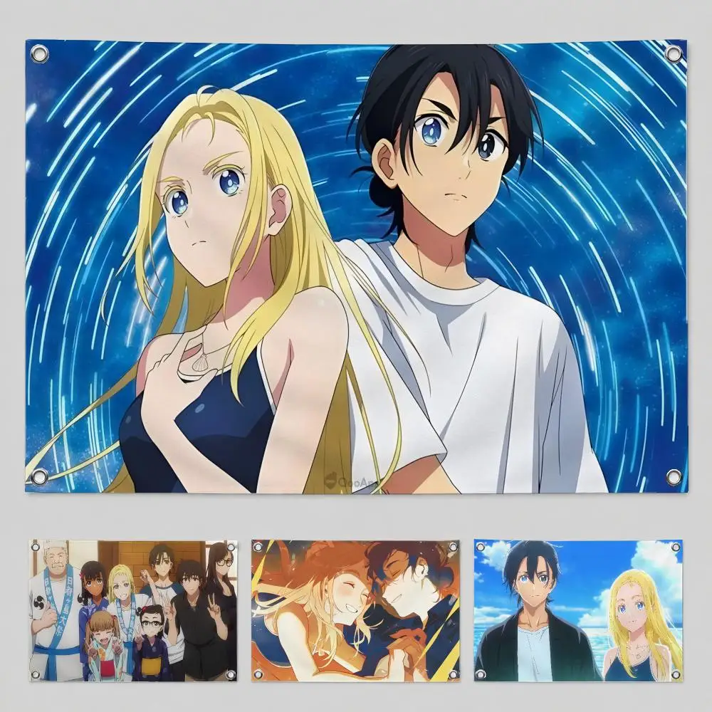 Anime Summer Time Rendering Flags Home Yard & Garden Decor Banner - Indoor Outdoor Wall Hanging Flag