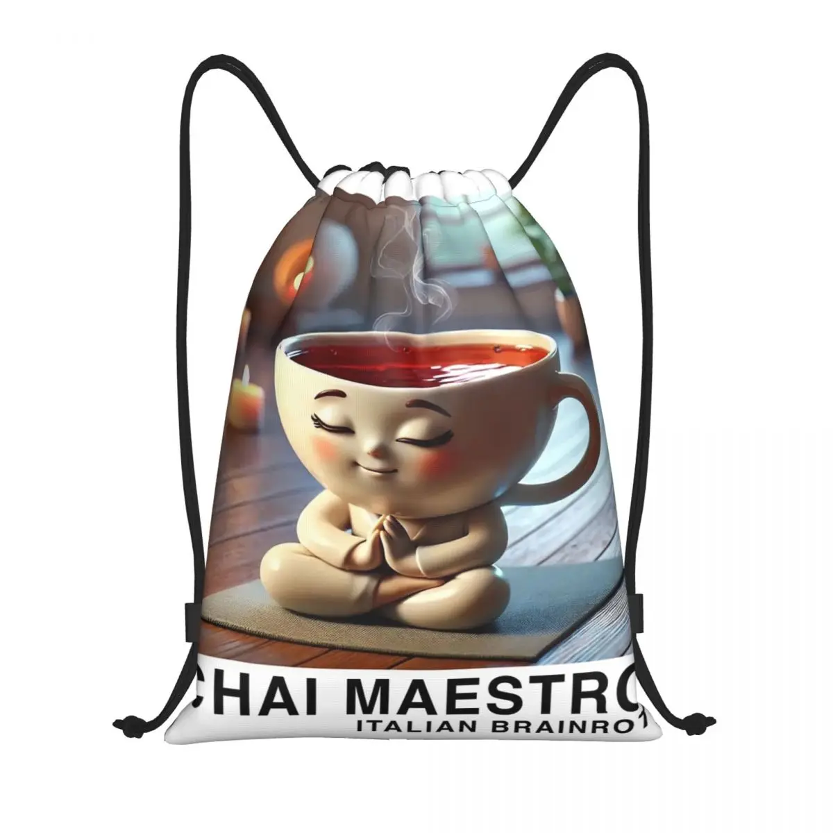 

Итальянский рюкзак Brainrot Chai Maestro на шнурке, спортивный рюкзак для спортзала, сумки на шнурке для тренировок