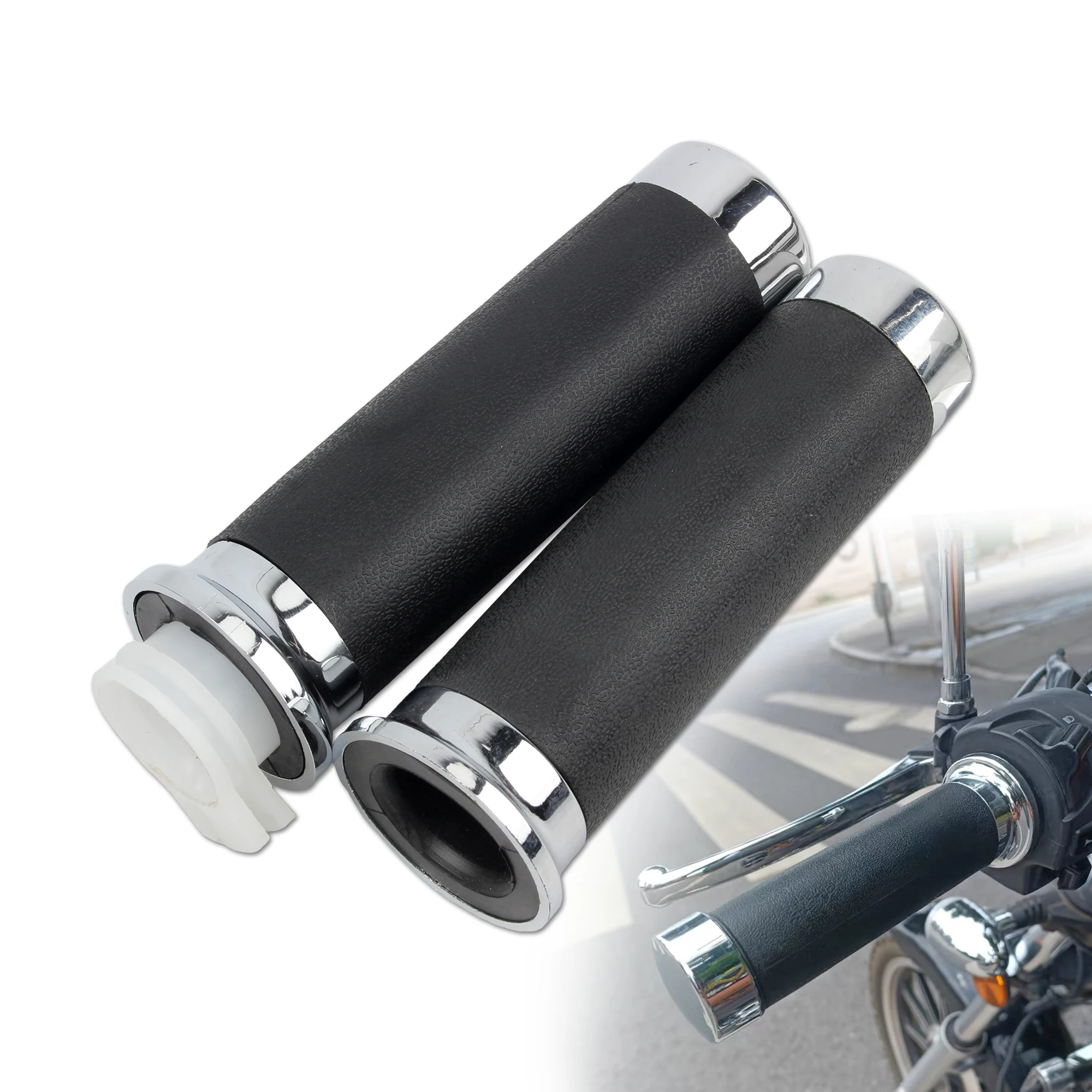 Motorcycle Universal 25mm Hand Handlebar Bar Grips For Yamaha V-Star Drag Star XVS400 XVS650 XVS400C XVS1100 XV1600 Parts - view 2