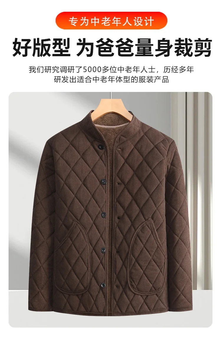 Men Stand Collar Fleece Lined Winter Parkas Men New Arrival Cold Resistant Warm Parkas Men Practical Casual Cotton Warm Jackets