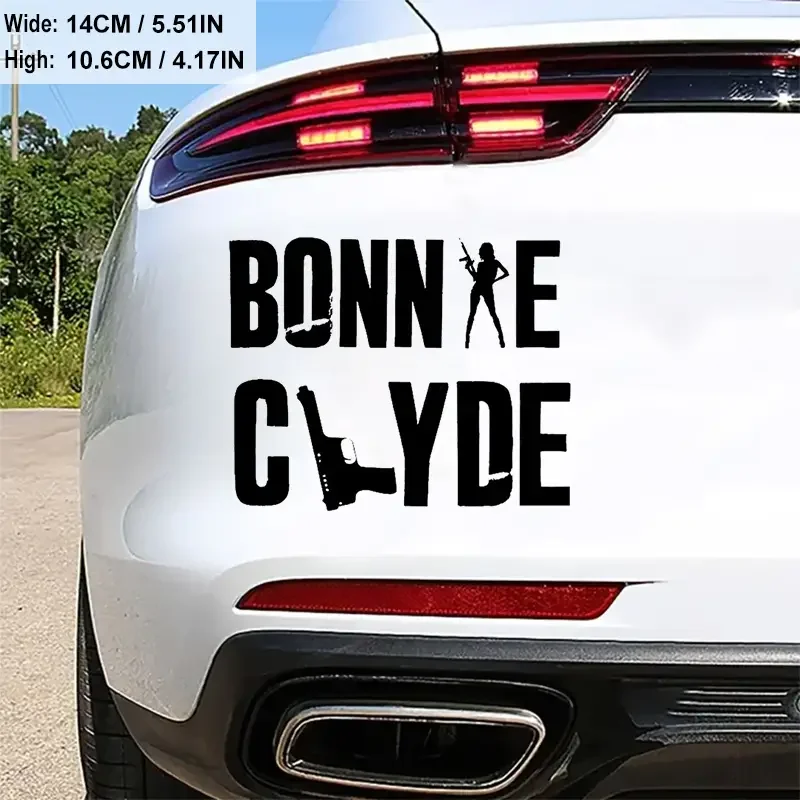 Bonnie And Clyde Gun City Girl Car Sticker For Laptop Bottle Truck Phone Motorcycle Van SUV Vehicle Paint Window Wall Cup Fishin