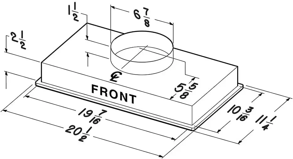 Inserção personalizada do capô do bloco de energia de 27,6 polegadas com exaustor de 2 velocidades e luz, MAX 300 CFM, cinza escovado