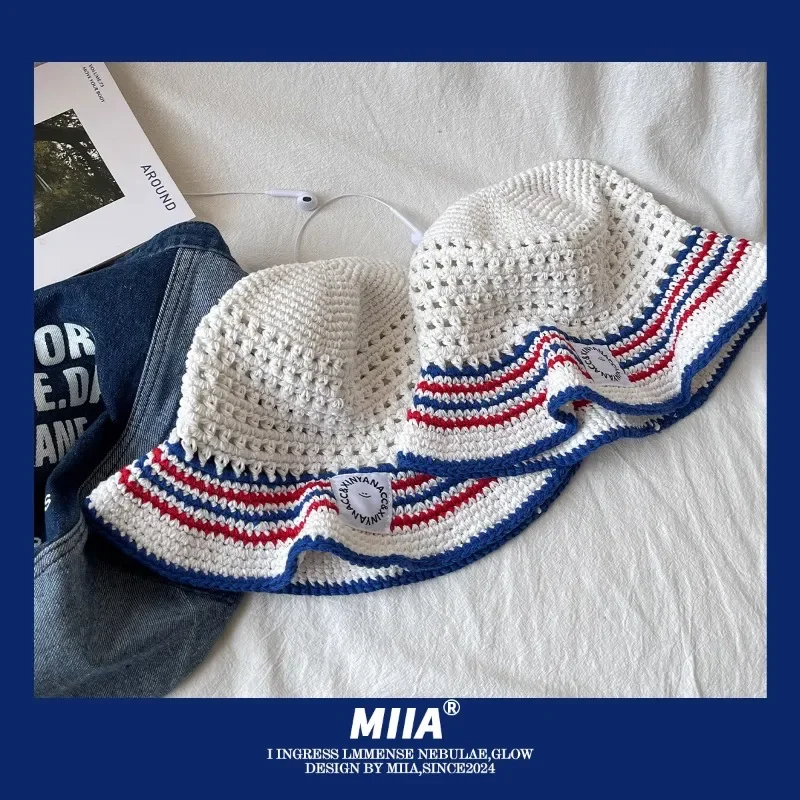 primavera-e-verao-mao-malha-la-oco-masculino-balde-chapeu-ao-ar-livre-guarda-sol-respiravel-macio-topo-cor-combinando-bone-de-sol-feminino