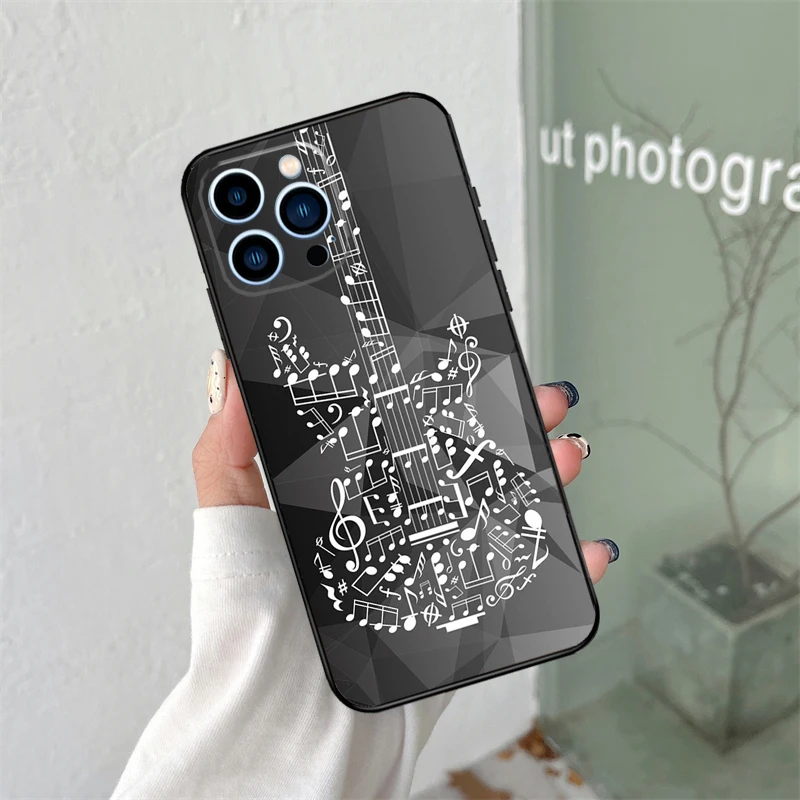 Guitar Music For iPhone 15 14 13 12 11 Pro Max X XS Max XR 7 8 Plus SE 2020 2022 Phone Case Accessories