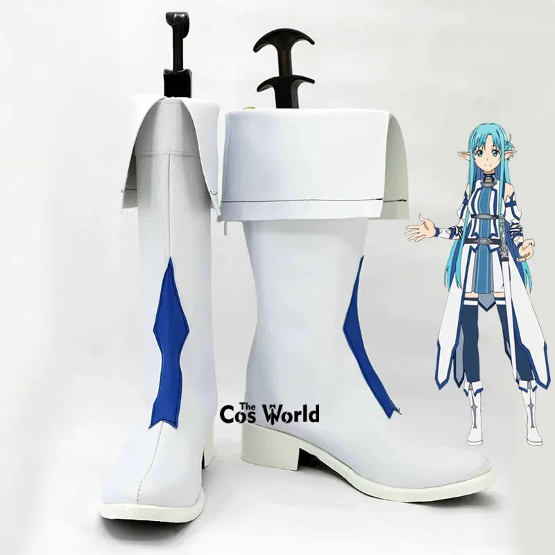 

Sword Art Online ALO Юки Асуна Аниме Настроить Косплей Туфли на плоской подошве Сапоги