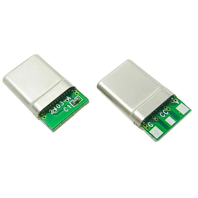 B*2/10 Sets PD 3Wire Charging Head 3Pin Male Type C Laptop Connector 3Solder Joint CC Pin CTOC5 With Capacitor Notebook Adapter