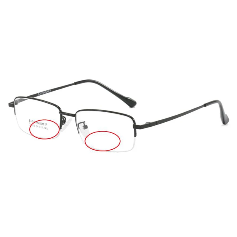Nowe Ultralekkie Okulary do Czytania z Tytanu dla Mężczyzn, Półramkowe, Biznesowe, z Ochroną Przed Niebieskim Światłem, Bifokalne, do Widzenia Bliska i Daleka, Okulary na Dalekowzroczność