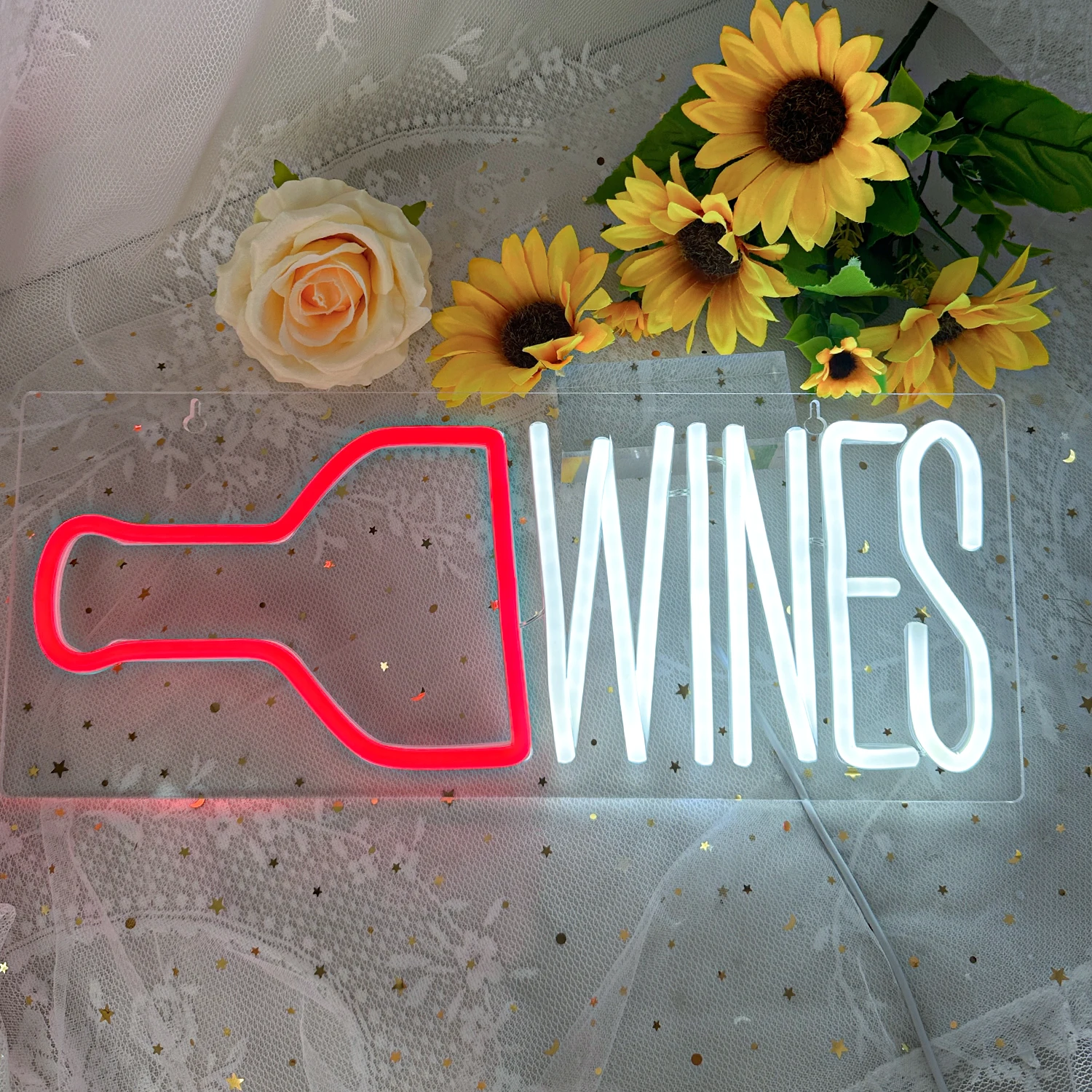 Wines Neon Sign LED Lights Creative Design Logo Bottle Letter Make Up Room Decoration For Party Coffee Home Bar Shop Wall Lamp