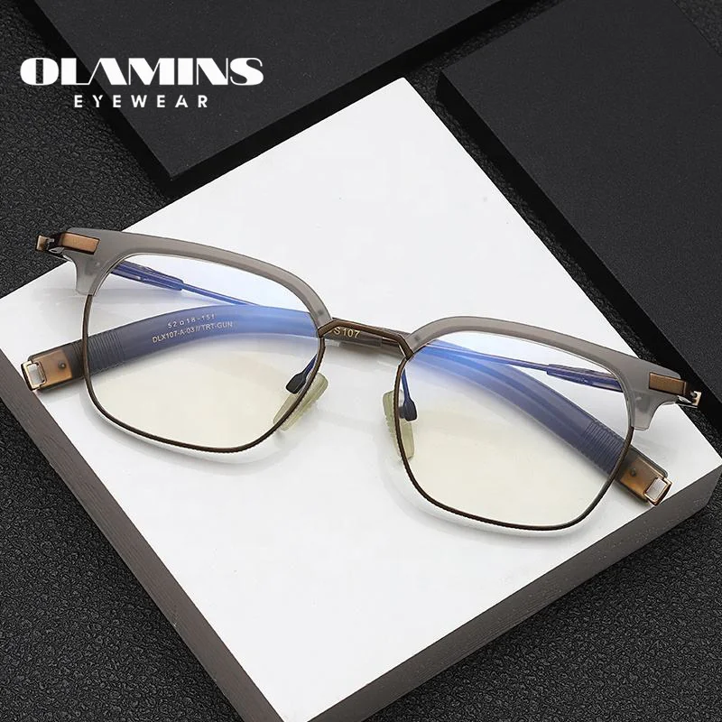 

OLAMINS​ New Progressive Eyeglasses Anti Blue Light Block Optical Frame Fashion Designer Computer Glasses for Men Women DLX107