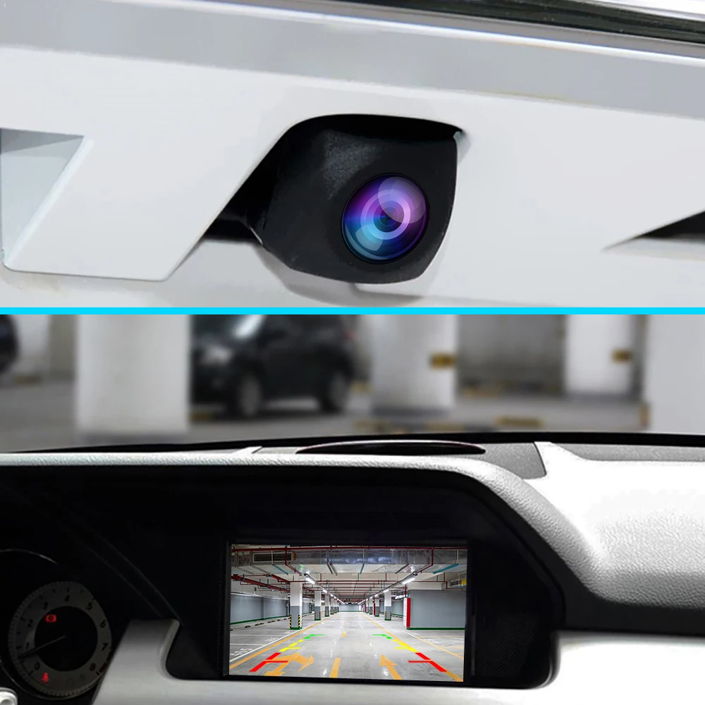 Podofo Auto-Rückfahrkamera AHD Nachtsicht Einparkhilfe Rückfahrkamera Universelle Wasserdichte HD Farbbild Fahrzeugkamera – Detail 1