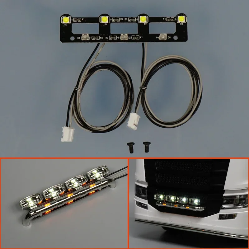 LED Roof Spotlight PCB Light Board for 1:14 Scale Tamiya RC Truck Tipper for SCANIA 6x4 770S 56368 Car DIY