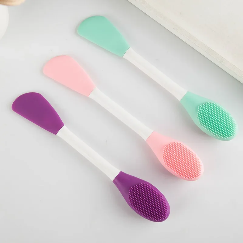 Double-ended Silicone Mask Brush Smear-type Mud Wash Blackhead Brush Face Cleaning Brush Silicone Face Scrubber