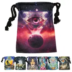 Tarot Bags Unique Cat Patterns Velvet Crown Royal Silk Drawstring Bag Soft Lightweight Tarot Pouches For Psychologists Magicians