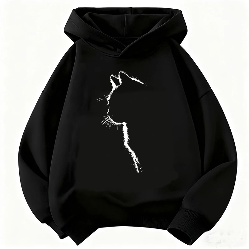 Niedlicher Hoodie Manga Kinder Katzen-Sweatshirt Süßer Harajuku Kapuzenpullover für Jungen Mädchen Herbst Winter Lässige Hoodies