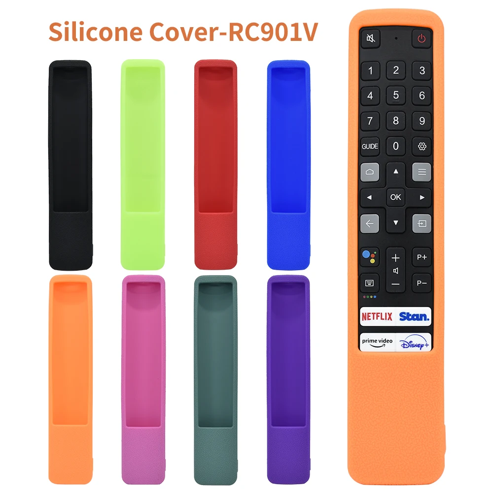 Protective Silicone Case for TCL TV Remote RC901V FMRD/FMR1/FMR8 Washable Shockproof Skin-Friendly Remote Cover