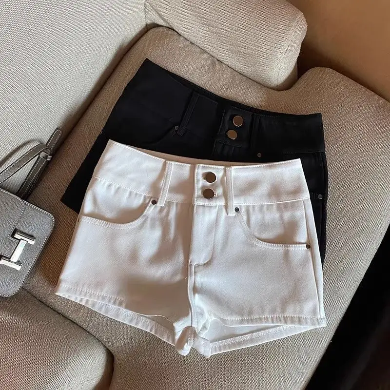 

Double-breasted High-waisted Casual Shorts Women's Summer Slim-fitting Spice Girl Hip-wrapped Y2k Shorts Hot Pants