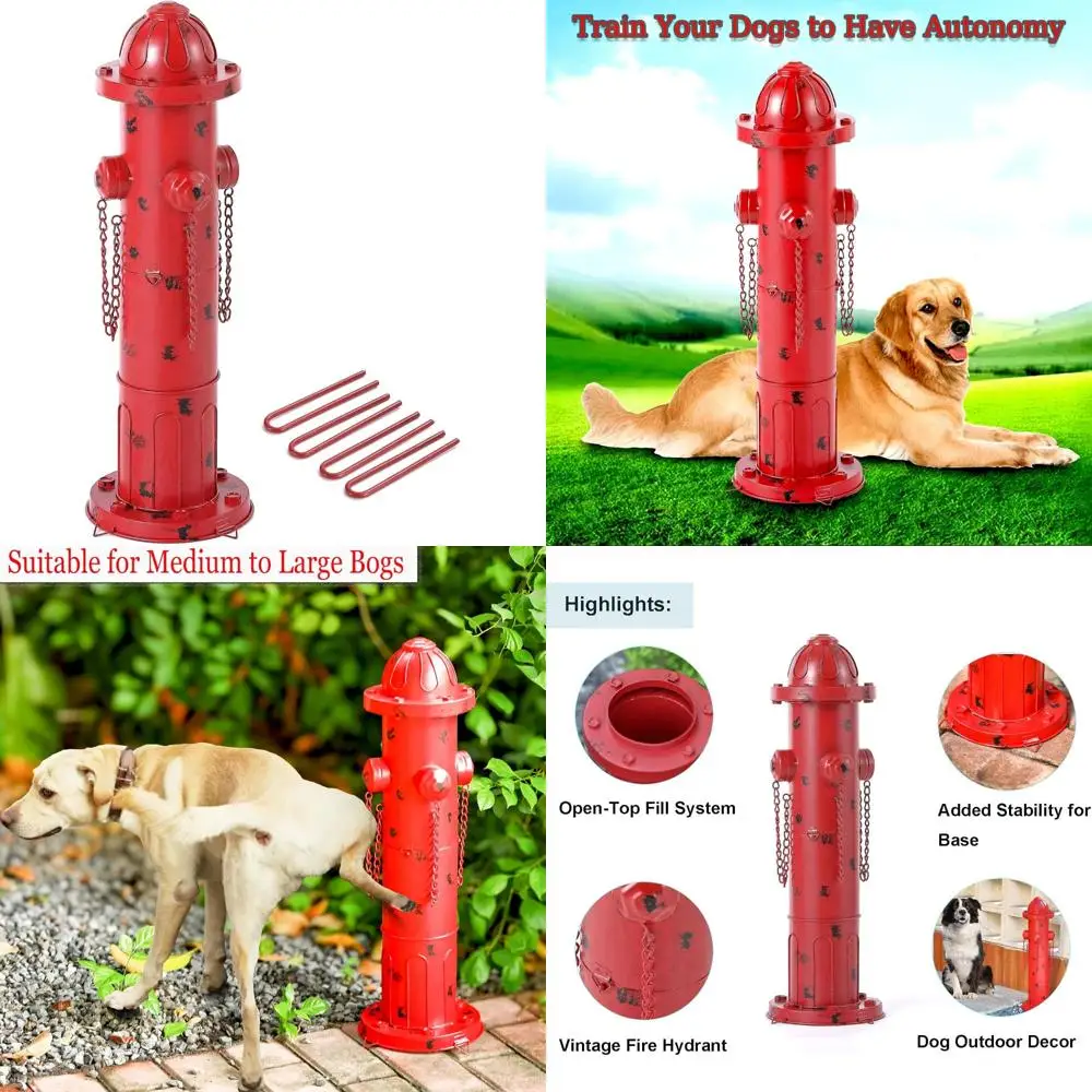 

Антикварный красный уличный пес мочи, пожарный гидрант, тренировочная дворовая статуя для гигиены домашних животных и садового декора