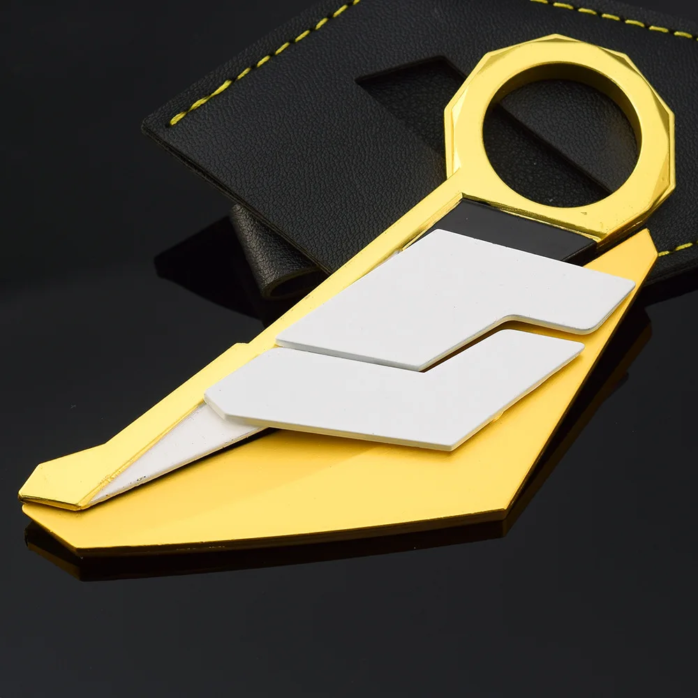 Valo Game périphérique violet et or Frenzy couteau à griffes étui en cuir pliant Version armes modèle AllMetal Cos accessoire affichage cadeau