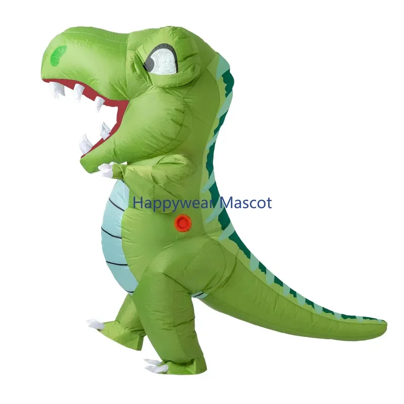 New Design Dinosaur Inflatable Suit Family Party Funny Walkable Wearable Cartoon Green Dinosaur Inflatable Costume Boys Gift