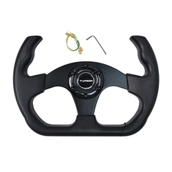 Universal PU Sport Racing 13Inch 330mm Flat Drift D-Type Steering Wheel