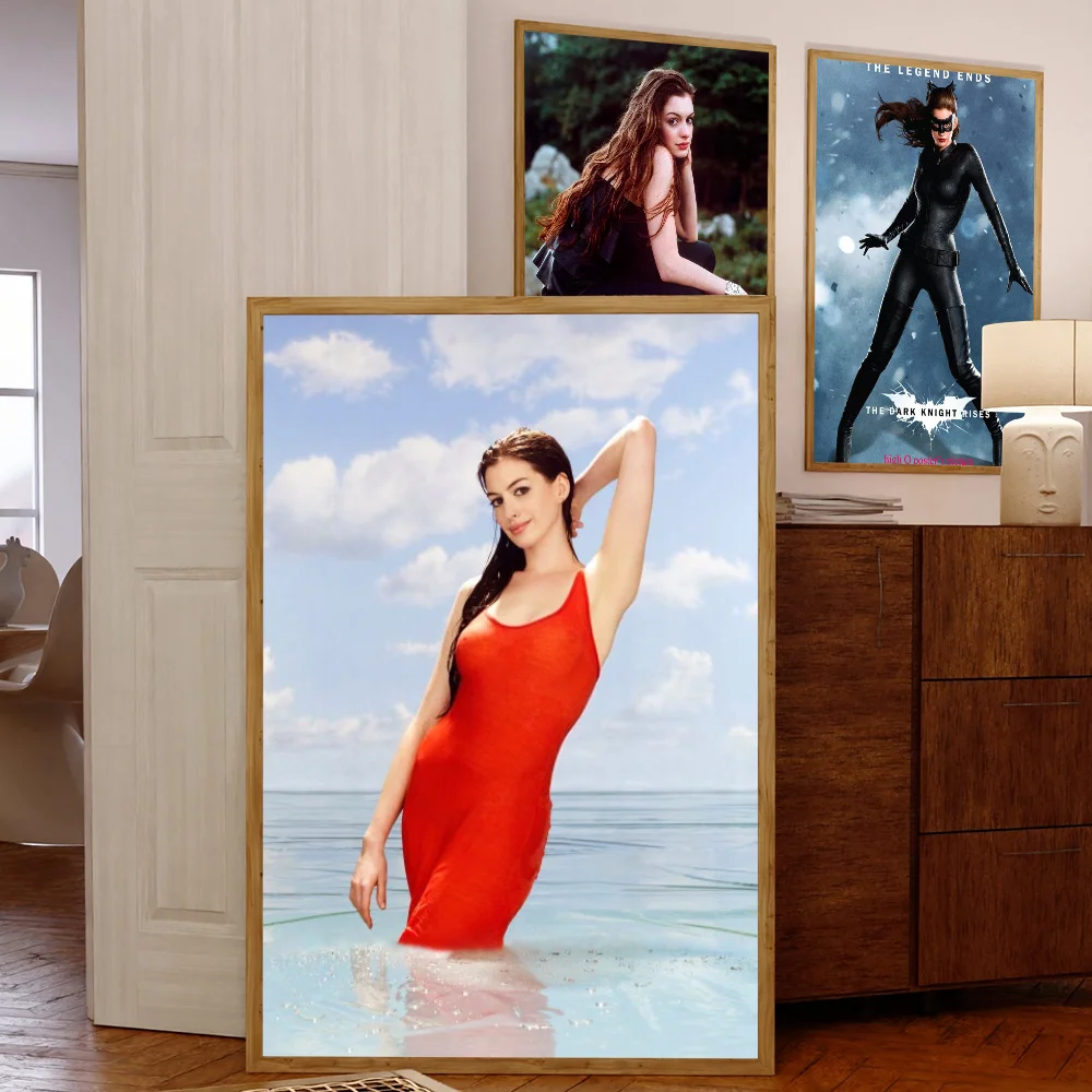 A-anne H-hathaway Good Quality Prints And Posters Waterproof Paper Sticker Coffee House Bar Posters Wall Stickers