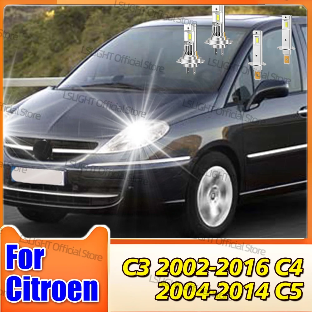 2/4x High Low Beam Headlights For Citroen C3 2002-2016 C4 2004-2014 C5 2004 2005 2006 2007 2008 Lamp Bulbs 30000LM Super Bright