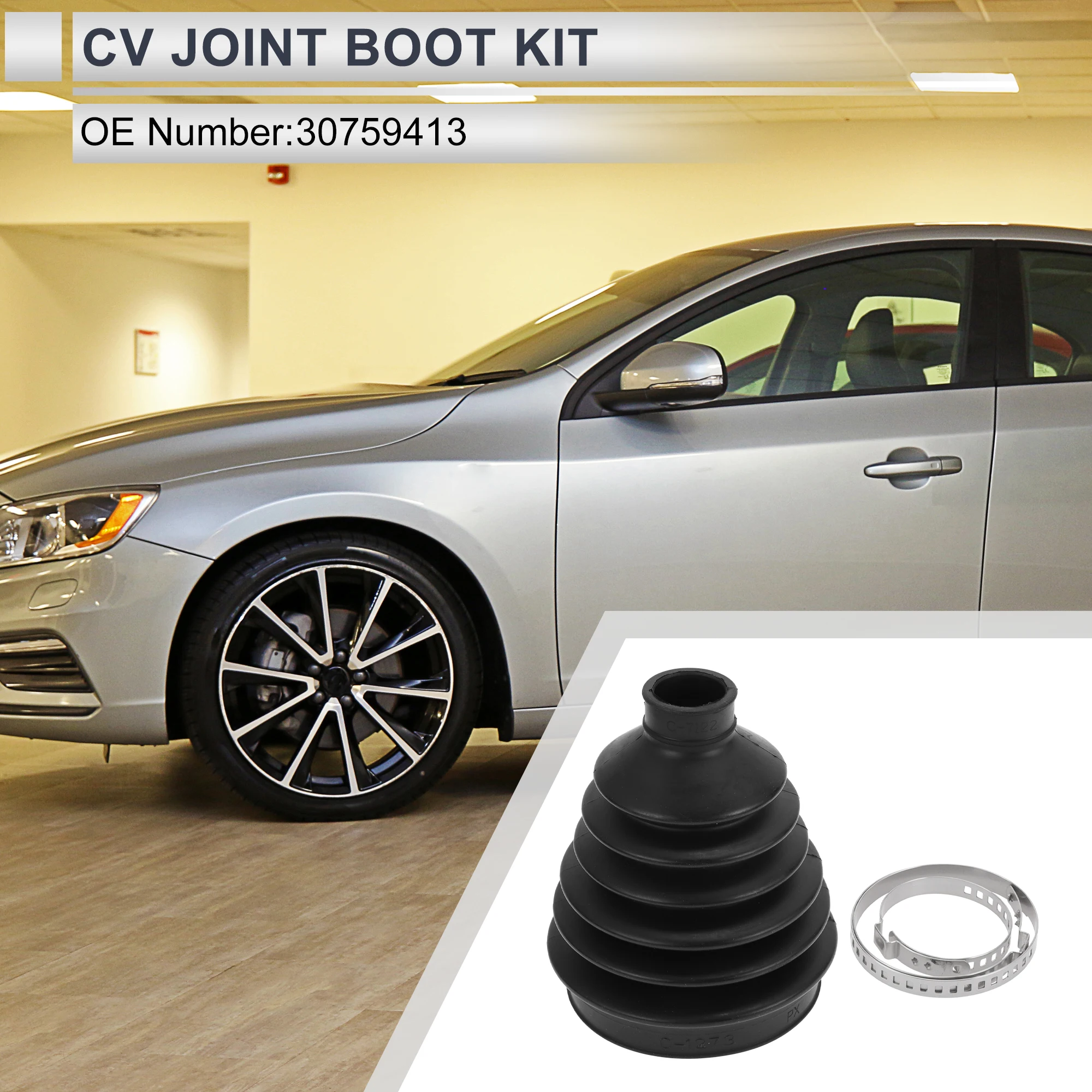 

X Autohaux No.30759413 Outer CV Joint Boot Kit with Clamps for Volvo S60 2011-2016 for Volvo S80 2007-2015 for Volvo V70 2008