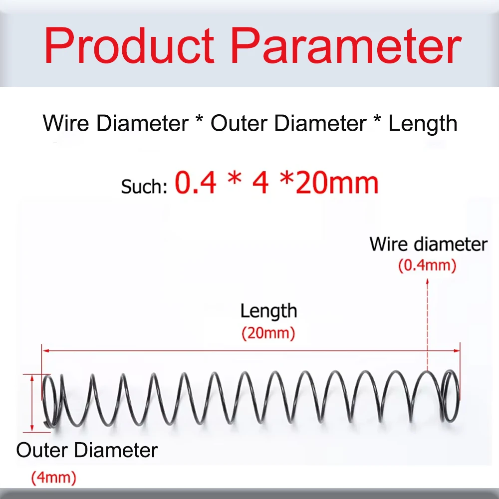 10/20/50 قطعة قلم حبر جاف الأساسية ضغط الربيع العودة الدقة سلك الربيع الصغيرة قطر 0.4 مللي متر القطر الخارجي 4 مللي متر