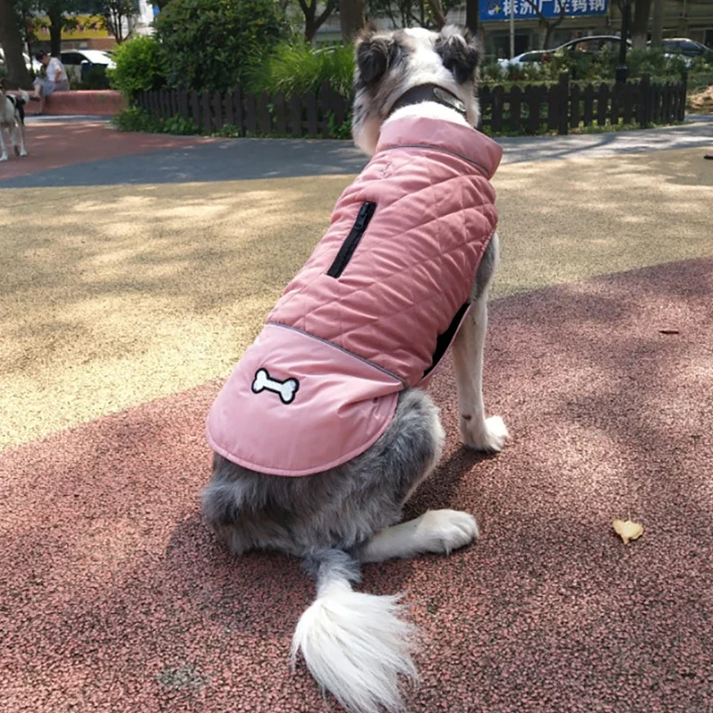 Winter Warm Dog Clothes Waterproof Reversible Pet Jacket for Small Medium Large Dog Coat French Bulldog Vest Labrador Costumes