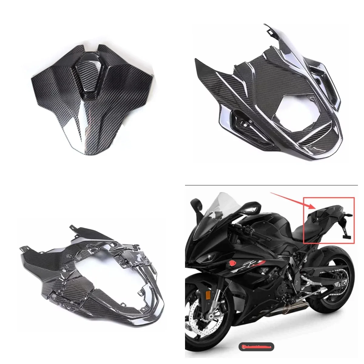 

Для BMW S1000RR M1000RR 2025 модификация мотоцикла, часть из углеродного волокна, чехол на заднее сиденье, обтекатель, комплект горба, комплект обтекателя
